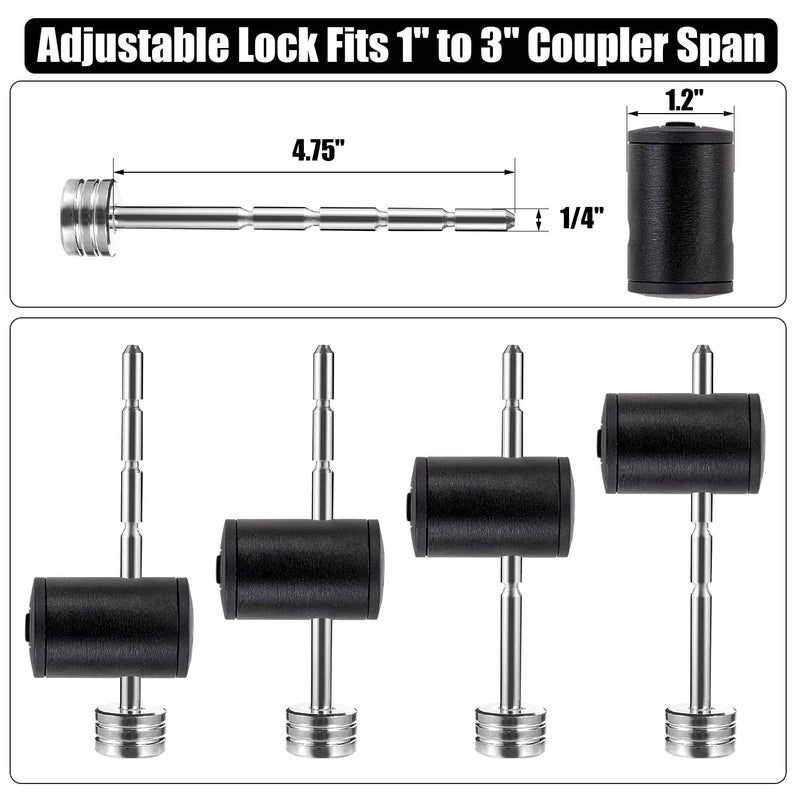 CZC AUTO Trailer Tongue Coupler Lock Adjustable Trailer Coupler Pin Lock, Dia 1/4 Inch, 3 Inch Effectice Length Fits 1 Inch to 3 Inch Latch-Type Coupler for Towing Boat Truck RV Car Trailer - Image 2